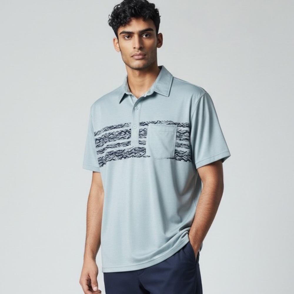 Costa Men’s Polo Shirt M UPF 50+ Marine Blue NWT Performance Golf Fishing